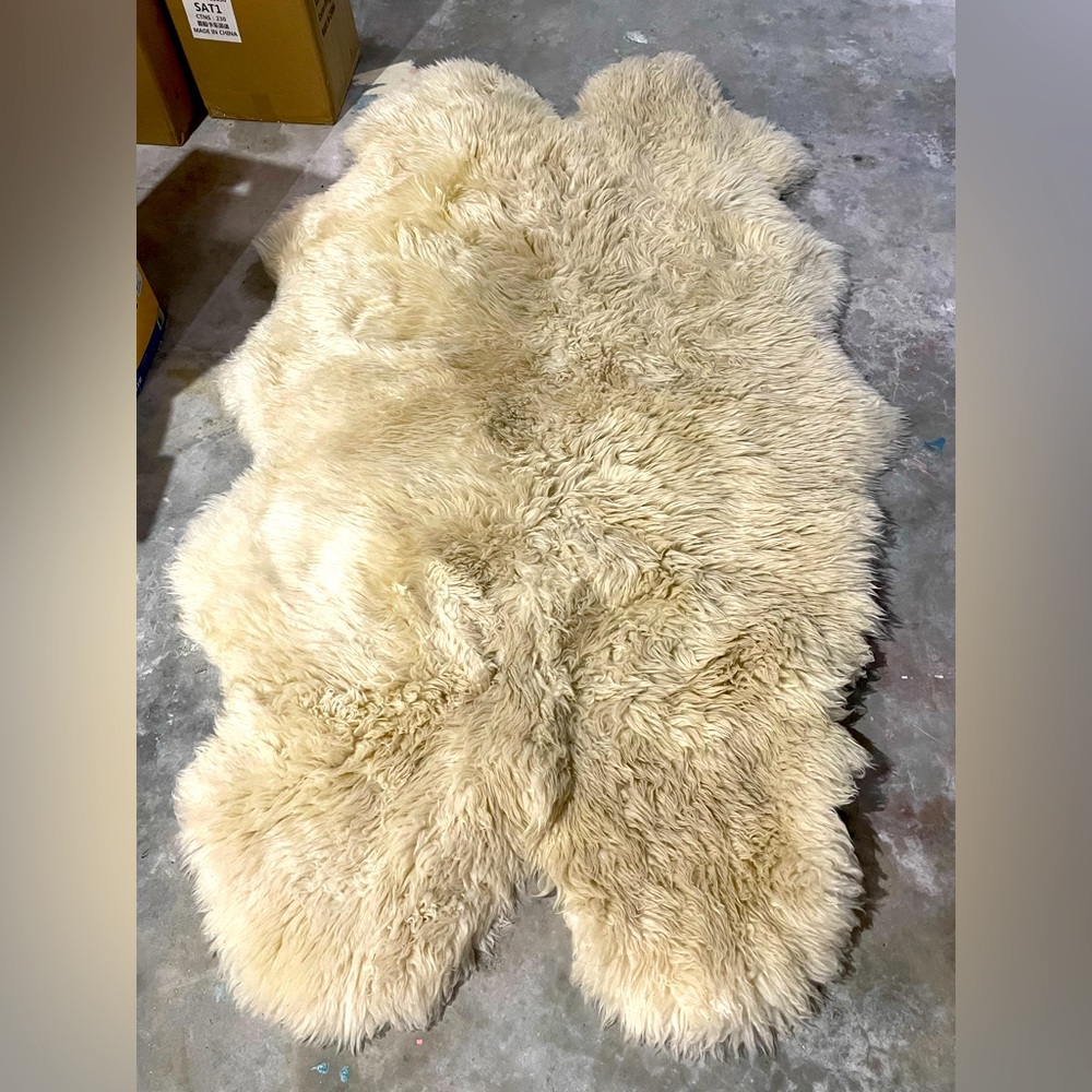 White/Cream REAL Sheepskin Rug